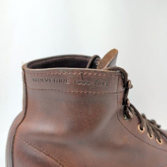 Wolverine 1000 Mile W05300 Boots Mens Brown Leather Ankle Lace Up USA Size 8.5 main image 4